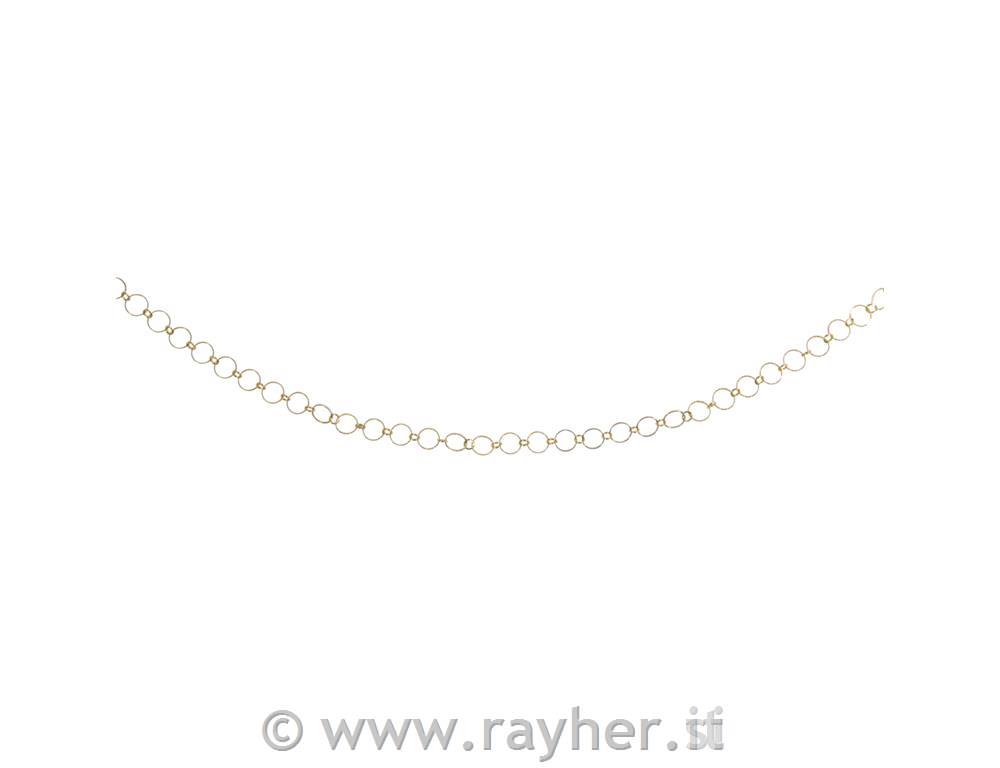 Link chain Embossed rings, gold, ring 10+4mm, 80cm long, 1pc