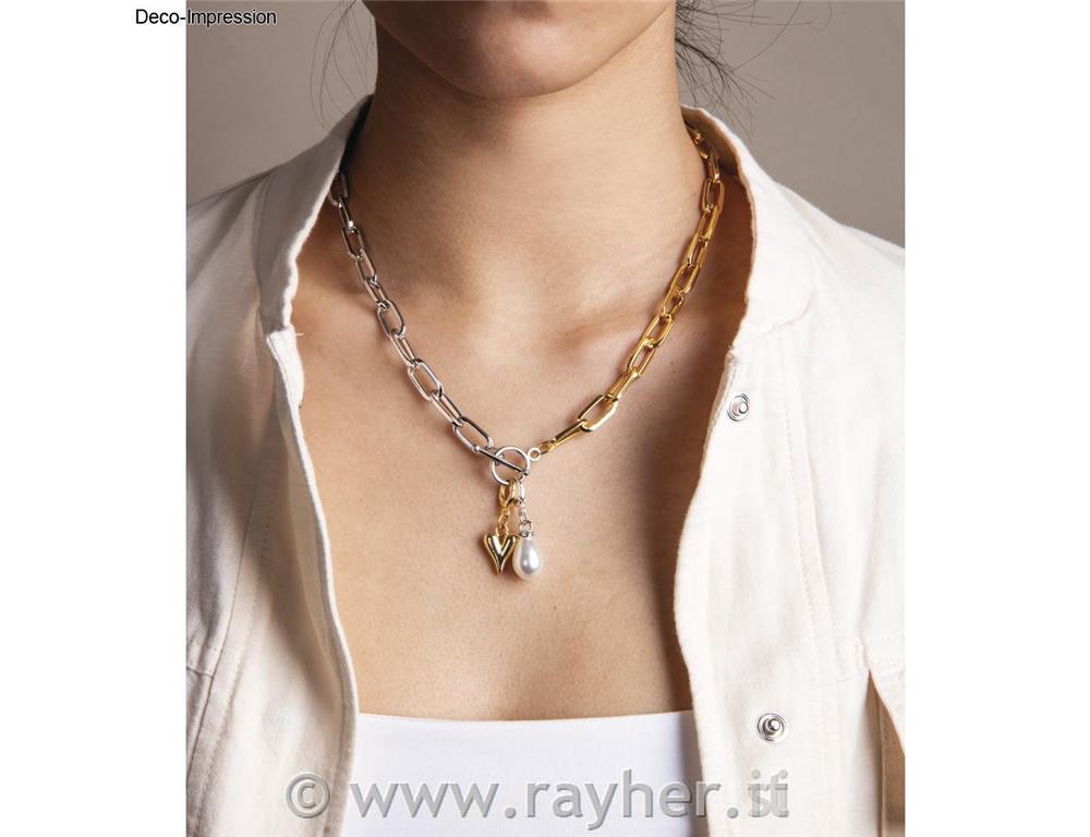 Collana, argento, 1,5x17x6,5mm, 80cm