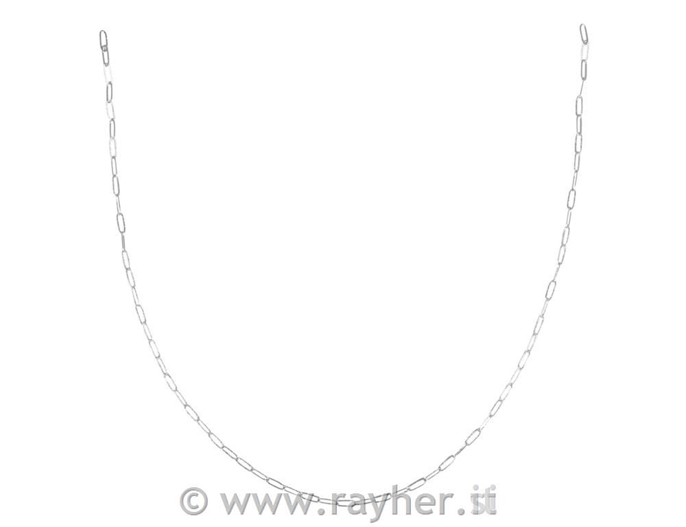 Verižica Emboss clip, srebrna, 1.2x5.4x15mm, 80cm