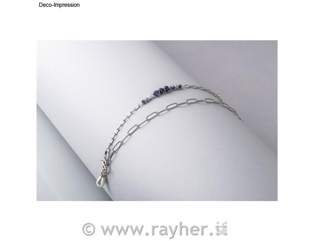 Verižica Emboss clip, srebrna, 1.2x5.4x15mm, 80cm