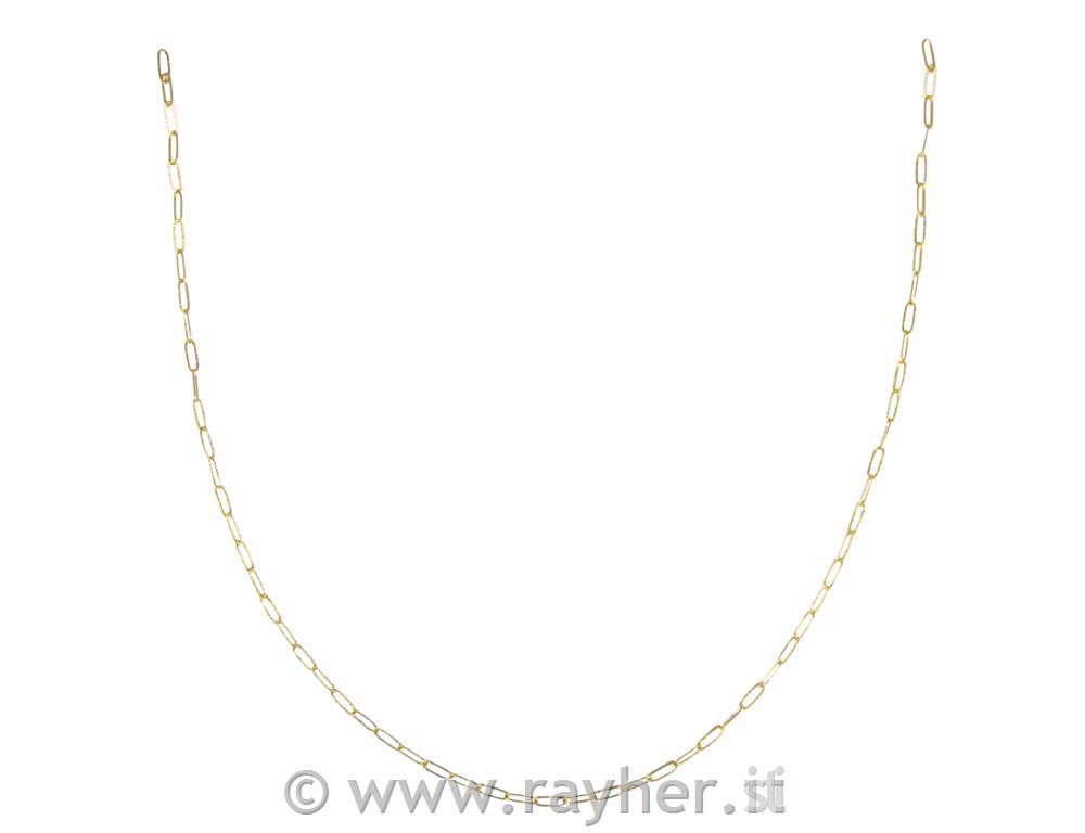 Link chain Embossed paperclip, gold, 1.2x5.4x15mm, 80cm long, 1pc