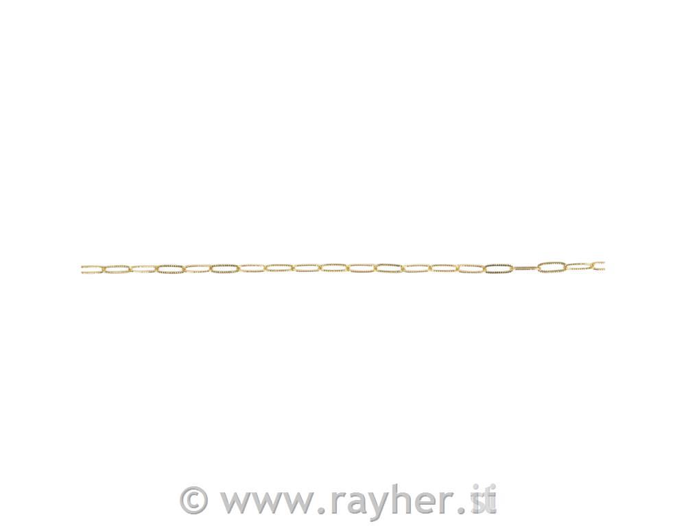 Link chain Embossed paperclip, gold, 1.2x5.4x15mm, 80cm long, 1pc
