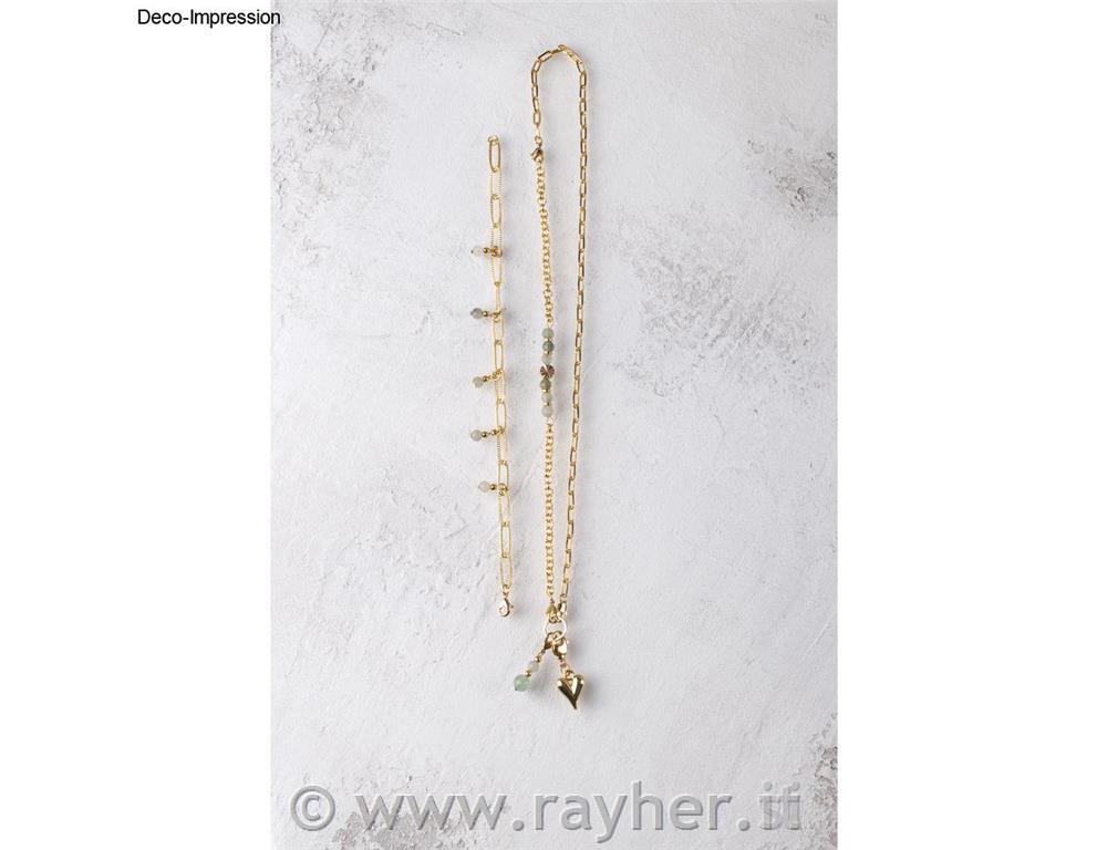 Link chain Embossed paperclip, gold, 1.2x5.4x15mm, 80cm long, 1pc