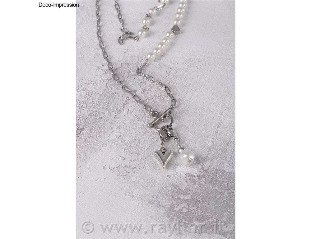 Ciondolo metallico Cuore + doppio cuore,argento, 11x16+10x18mm, anello 5mm, 2 pe