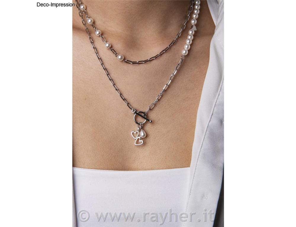 Ciondolo metallico Cuore + doppio cuore,argento, 11x16+10x18mm, anello 5mm, 2 pe