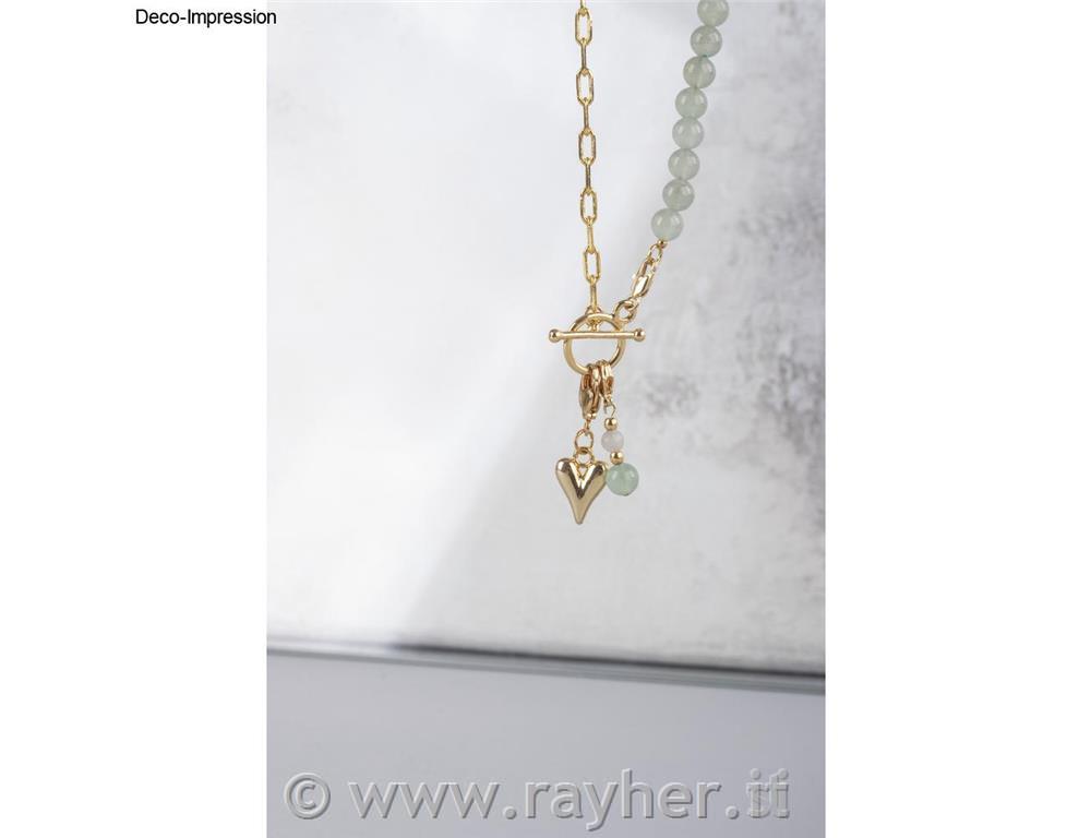 Kovinska obeska Srce + dvojno srce, zlato, 11x16+10x18mm, obroč 5mm, 2 kos