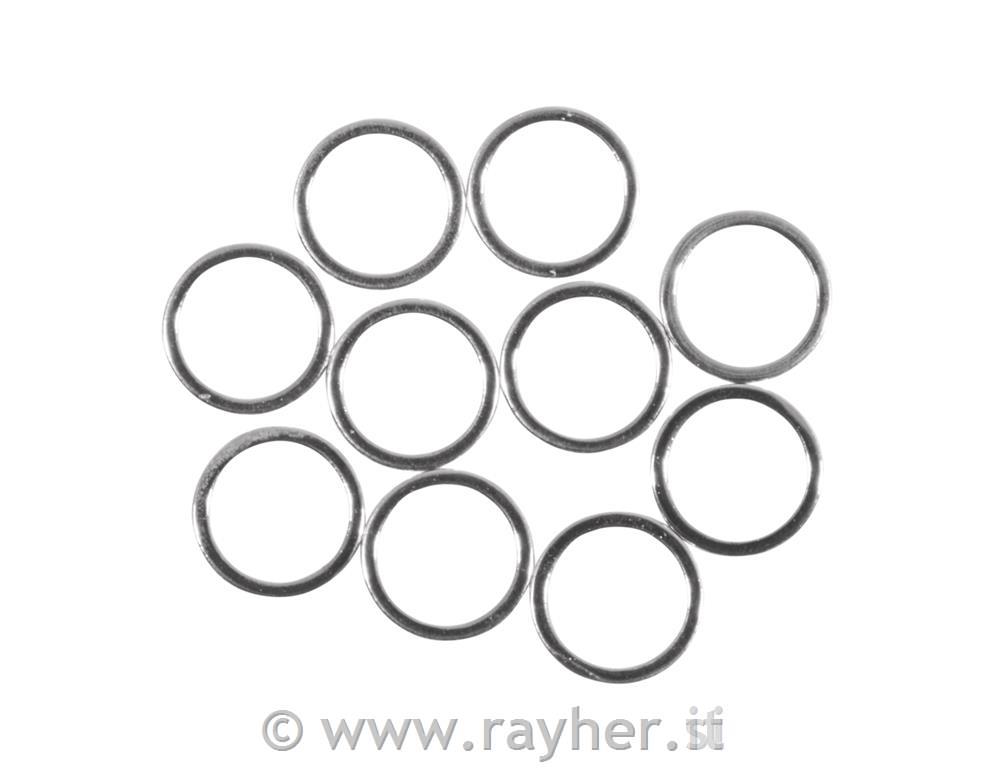 Anelli metallici piatti 10mm,argento, 10 pezzi