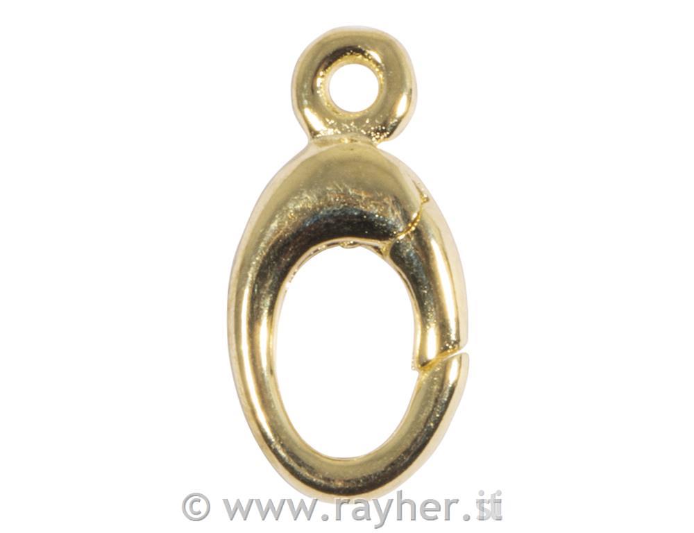 Jewellery clasp oval, gold, 13.5x7mm, 1pc
