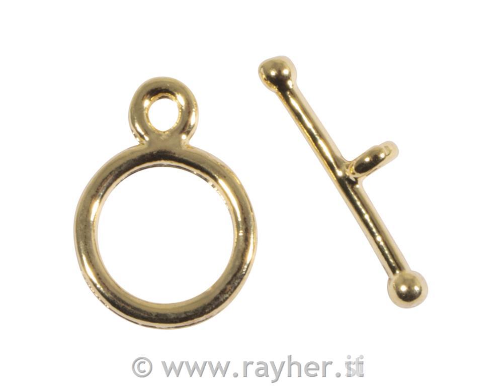 Chiusura filigranata, 14mm, oro, 1 pezzo