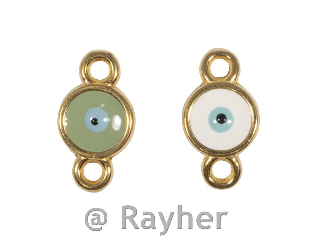 Elemento decorativo malocchio, oro8 mm, 2 pezzi