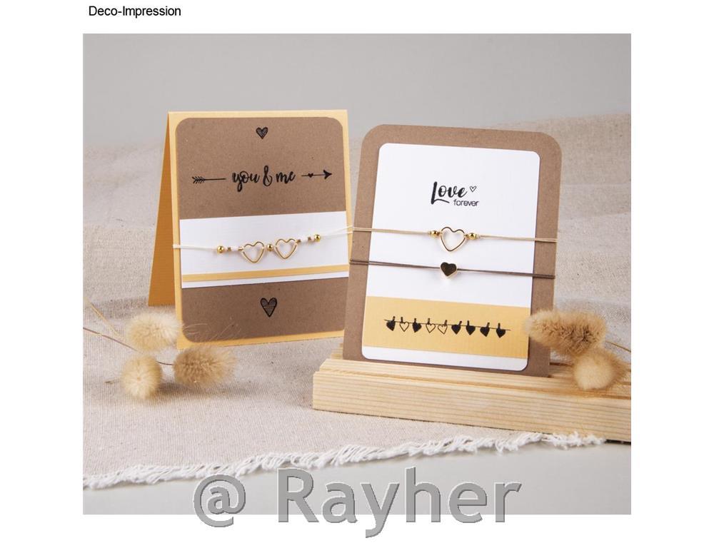 Elemento decorativo cuore,3 oro, 3 argento, 10x11 mm, 6 pezzi