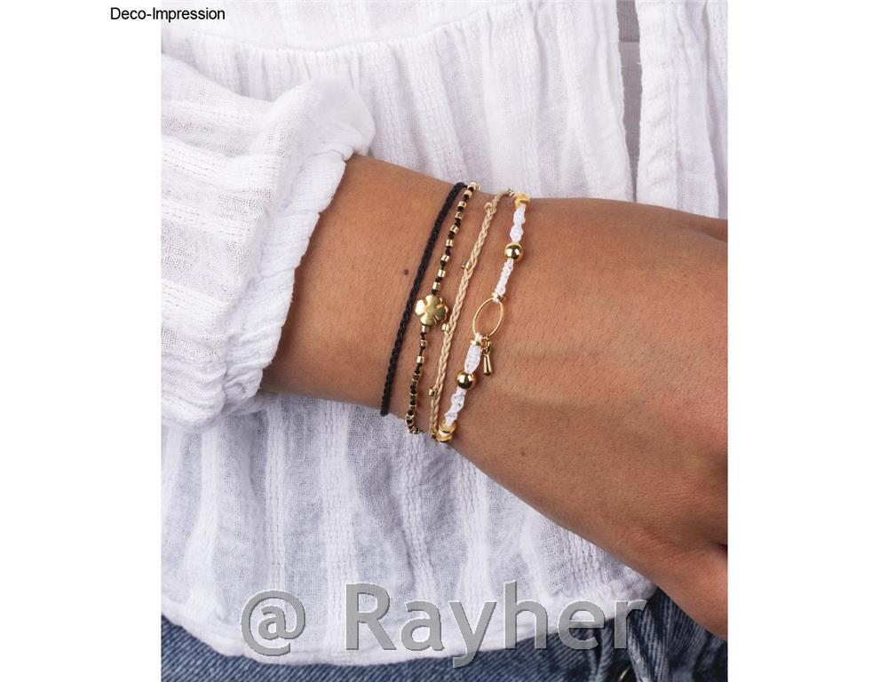 Trifoglio con perlina in metallo,2 oro, 2 argento, 8 mm, 4 pezzi