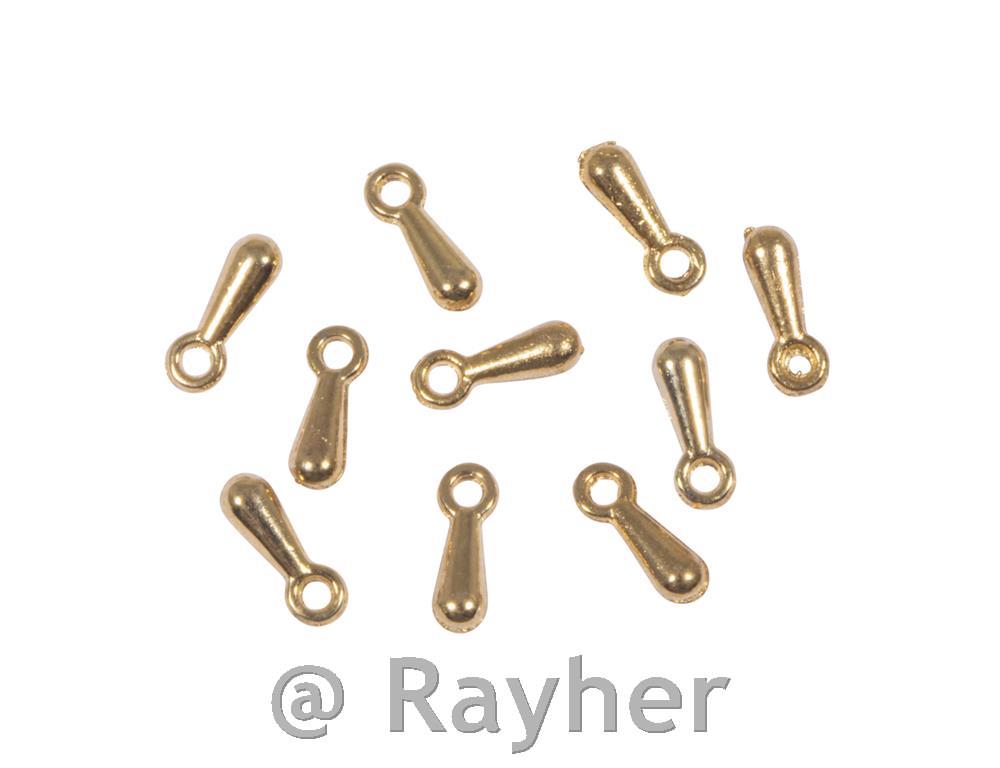 Mini pendente a goccia, oro2,5 x 7 mm, 10 pezzi