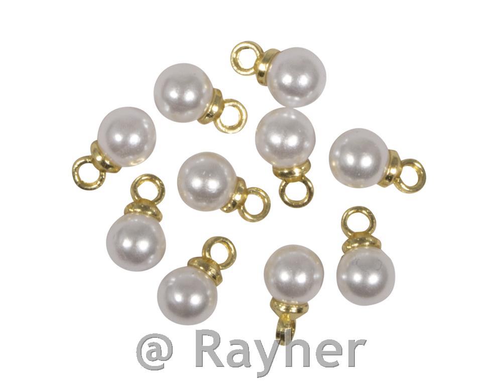 Mini-pendant Pearl, gold5mm, 10pcs