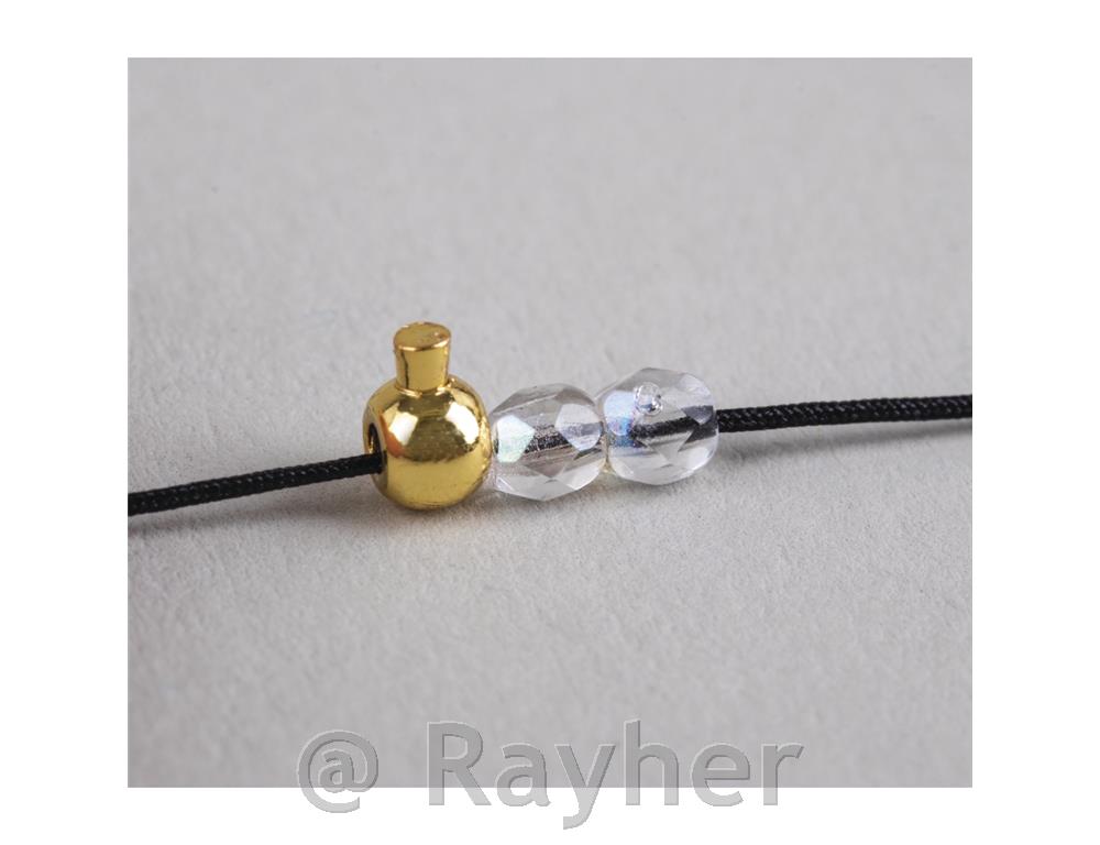 Positioning bead, round, gold3.5x3mm, 10pcs