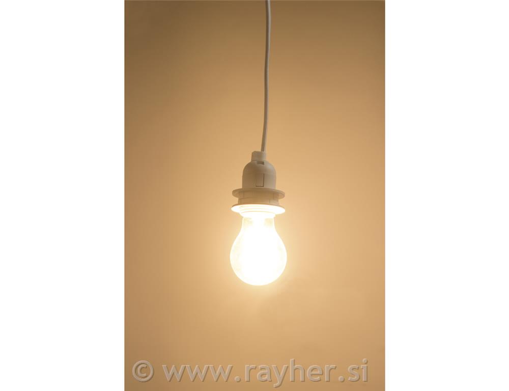Montatura lampada c.interruttore,p. E27,bianco, 180cm, c.anello a vite, bus.blis