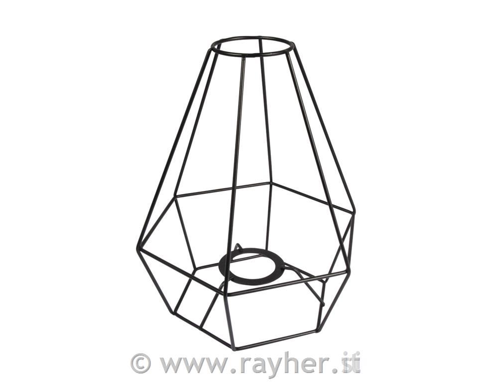 Kovinski okvir za senčnik, premer 20 cm, črn, 24 cm, diamant, črn