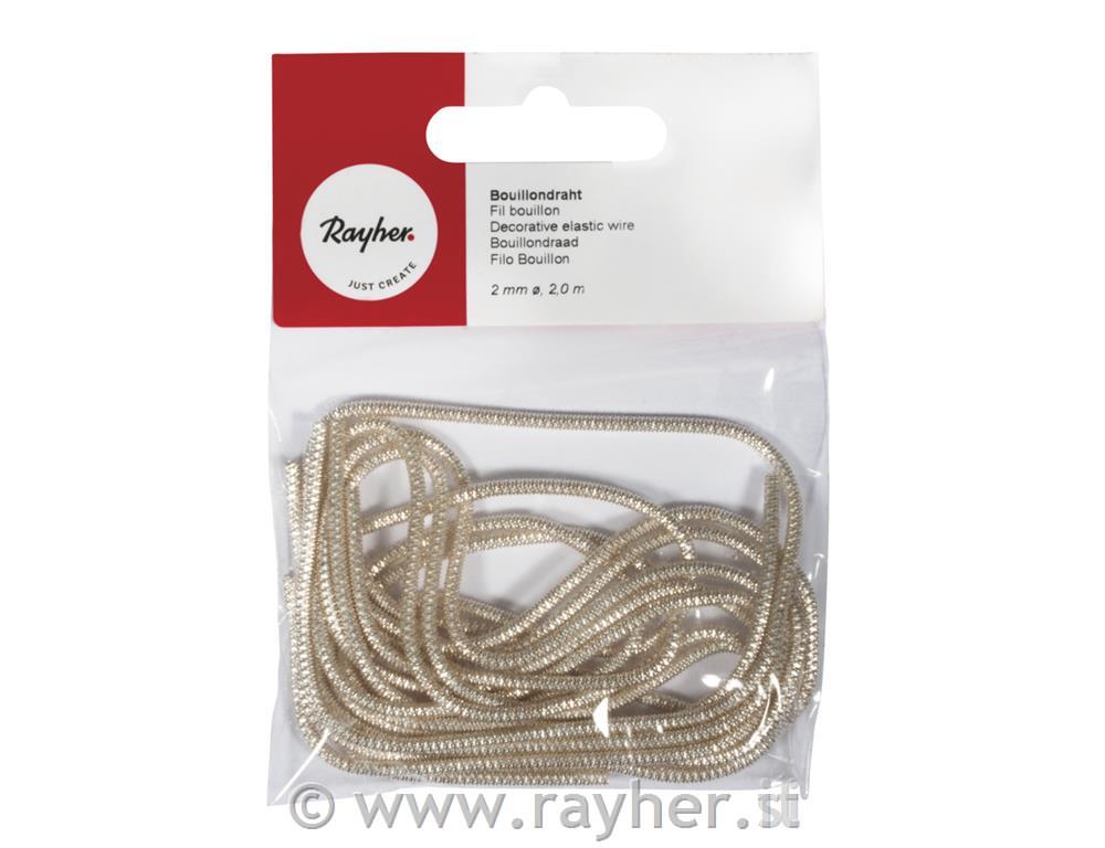 Žica dekorativna elastična, 2,0 mm, srebrna, 2,0 m