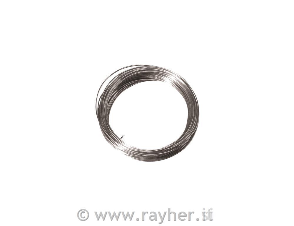 Filo argentato c. anima in rame0,60 mm o, busta 10 m0,6 mm, busta 10 m