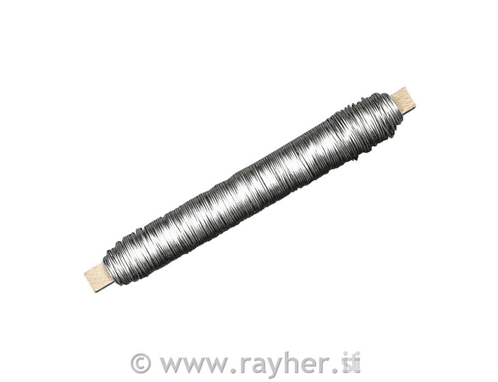 Filo in metallo per fiori, 0,65mmbrunito, busta. 100 gplatino