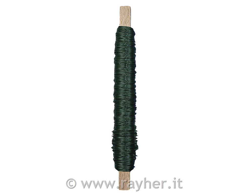 Filo per fiori, sfusolegno 100gverde scuro, 0,65 mm o