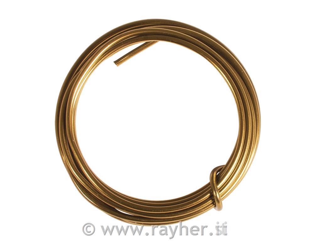 Žica iz aluminija, za oblikovanje, zlata, 2 mm, 2m