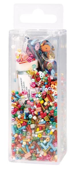 Misto paillette,perle vetro,fil di ferro90g misto e fil di ferro 50m x 0,3mm