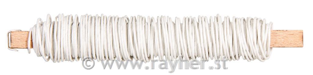 Žica ovita s papirjem na kolutu, bela, kolut 20 m, 0,55 mm