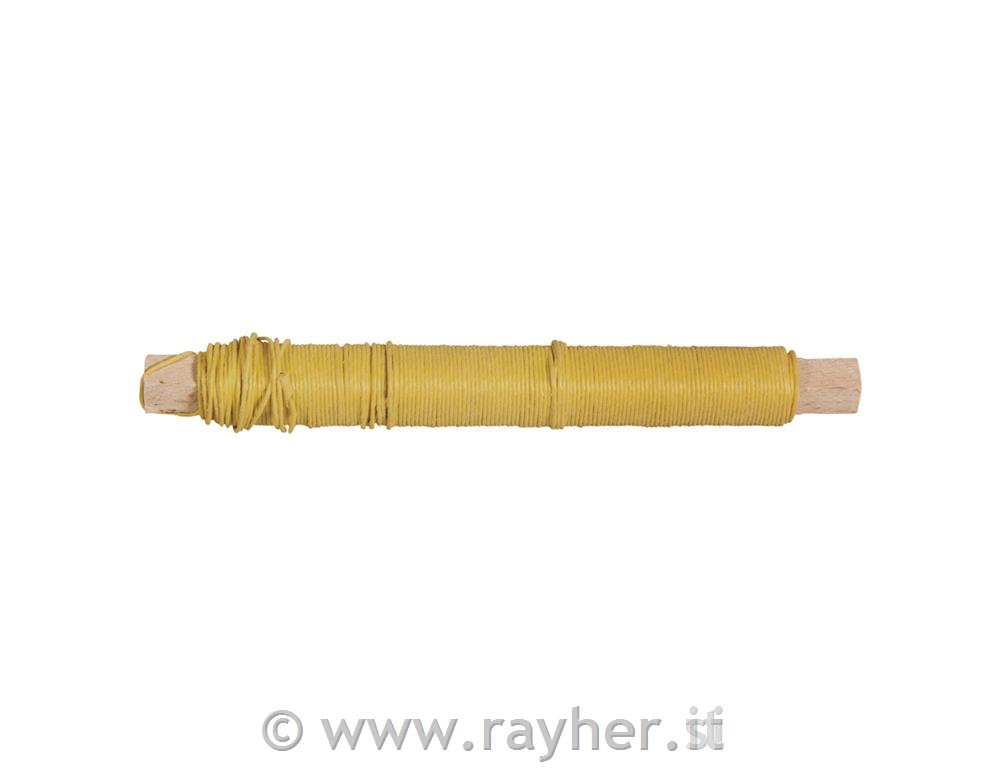 Fil di carta, 0,55mm o, giallo sole, suspoletta legno á 50g, bus.blis. 20m