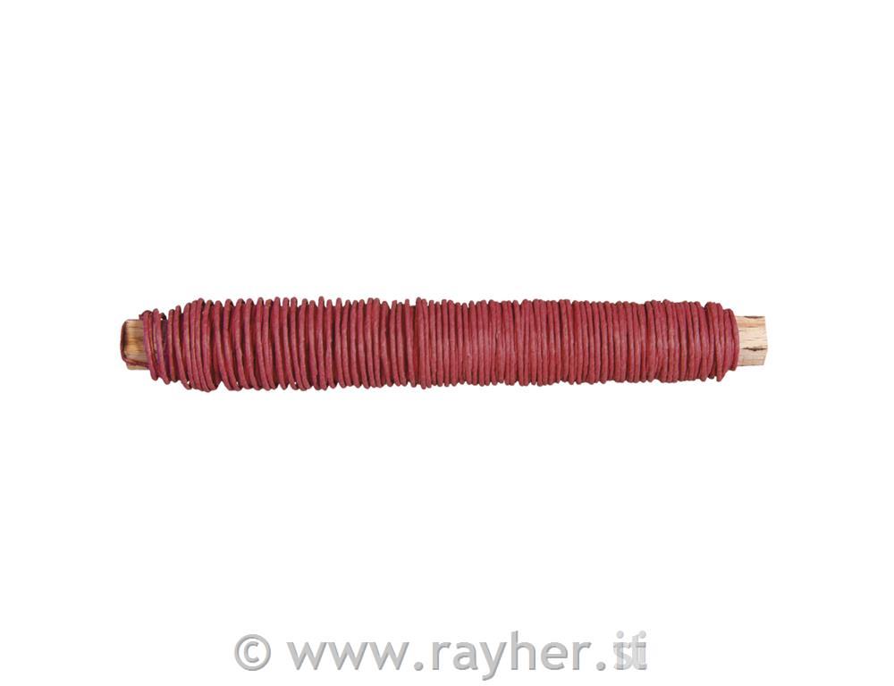Fil di carta, 0,55mm o, rosso classico,su spoletta legno á 50g, bus.blis. 20m