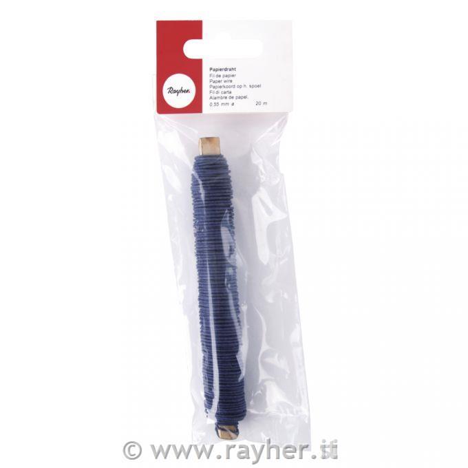 Fil di carta, 0,55mm o, oltremare, su spoletta legno á 50g, bus.blis. 20m