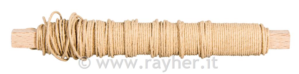 Fil di carta, 0,55mm o, naturale, su spoletta legno á 50g, bus.blis. 20m