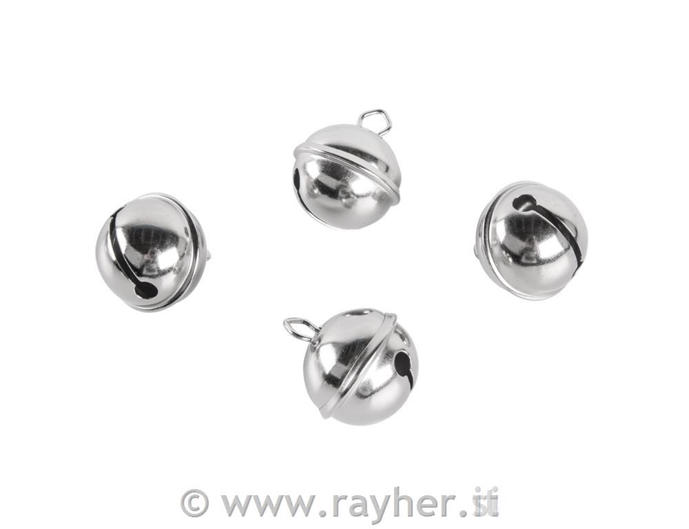 Campanelli di metallo (tondi)busta 4 pzplatino