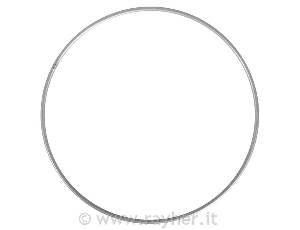 Metal rings, coated, 25cm o, silver