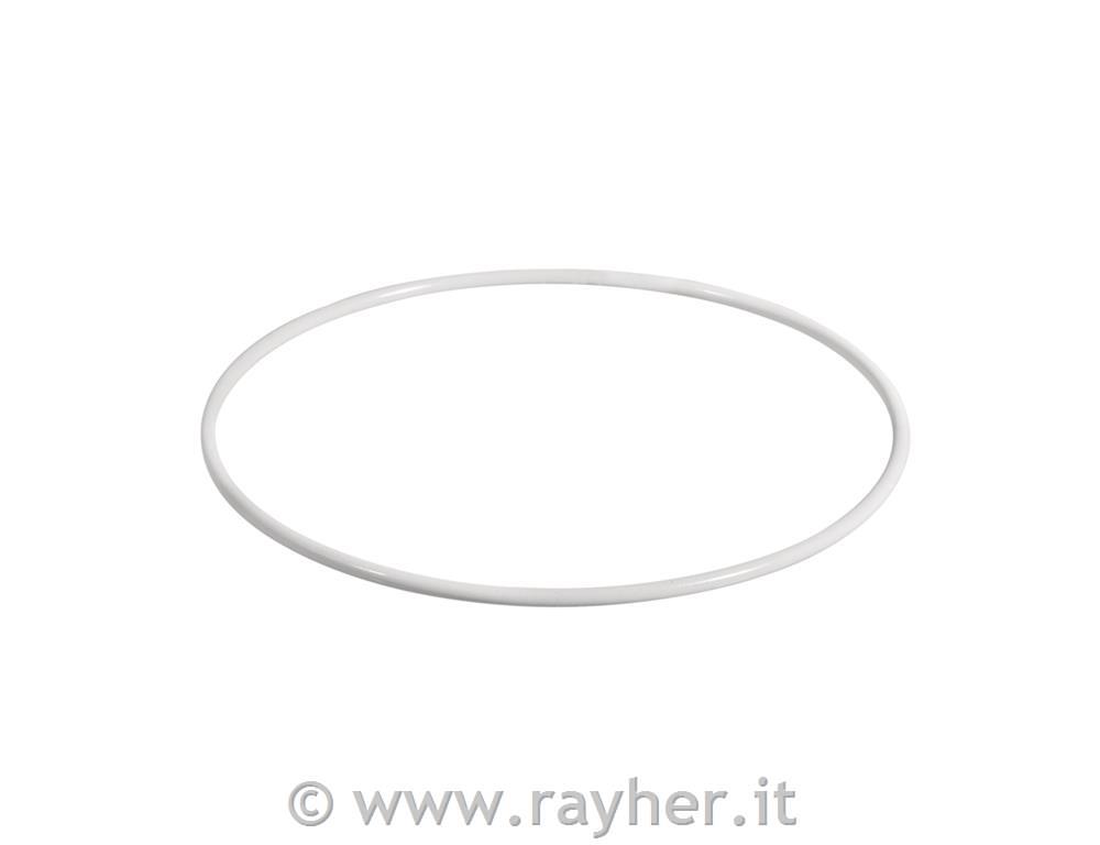 Anello metallico, bianco, 12cm