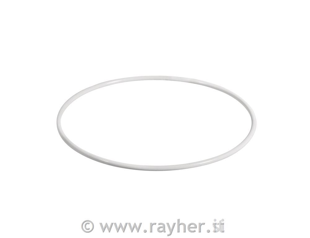 Anello metallico, bianco, 18cm