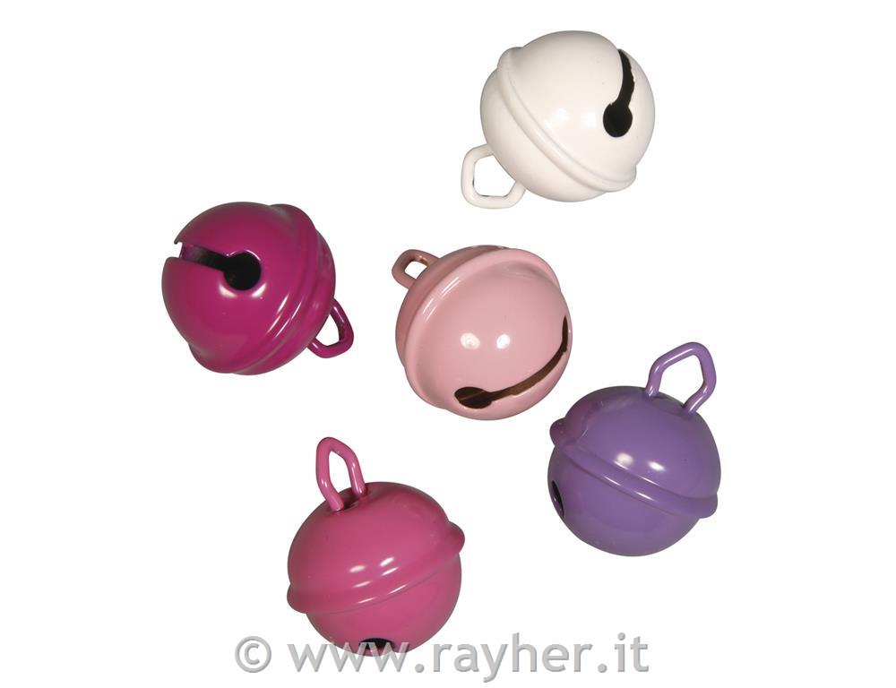 Campanellina metallo rosa mix, 19mm obus.blis. 5pz