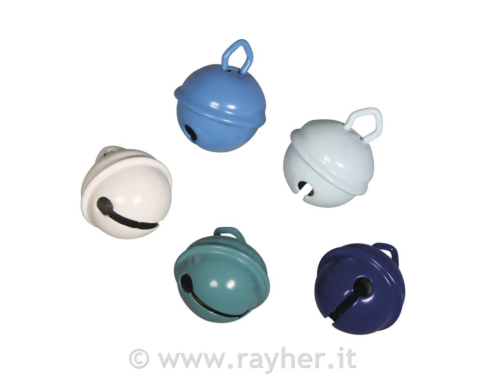 Metal bells blue mix, 15mm o, tab-bag 5p