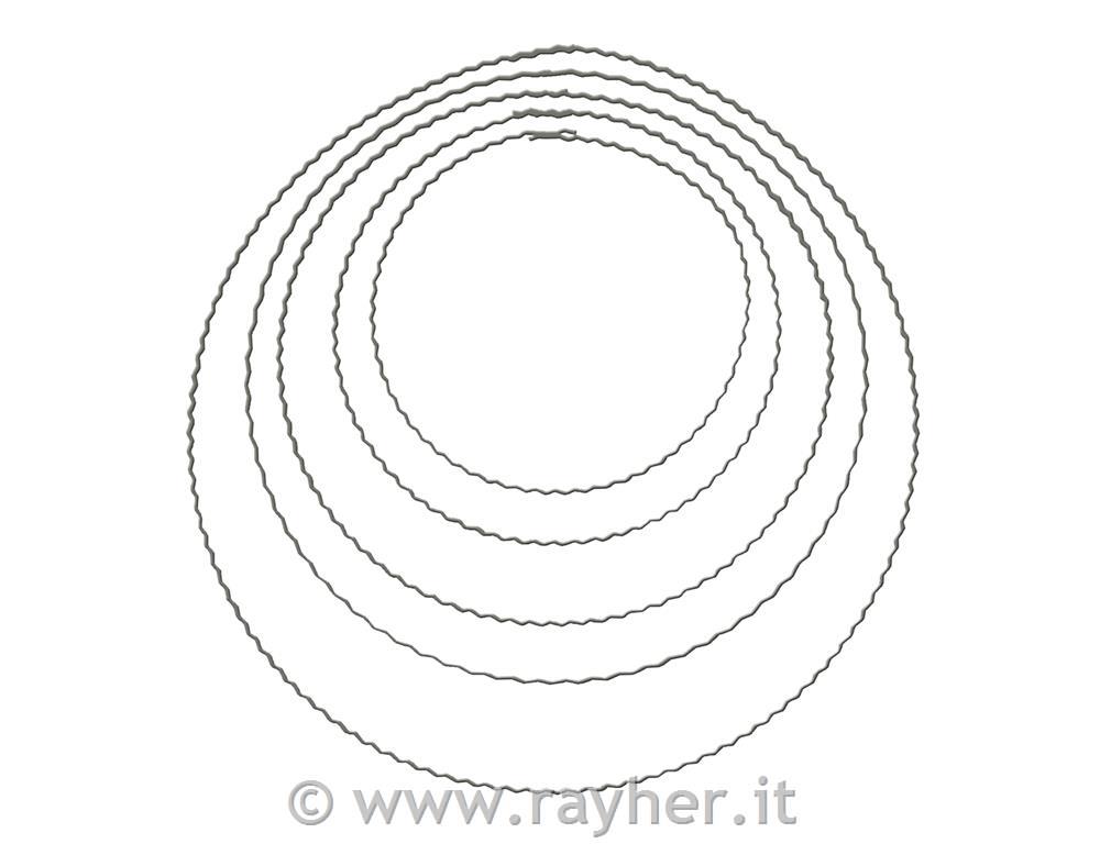 Anelli in metallo piatto ondulato15 cm o