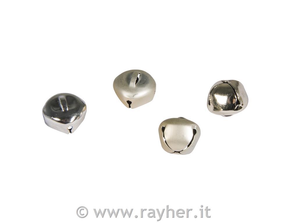 Metal bells, 1.5cm , cashmere gold, assorted, glossy and matt, box 27pcs