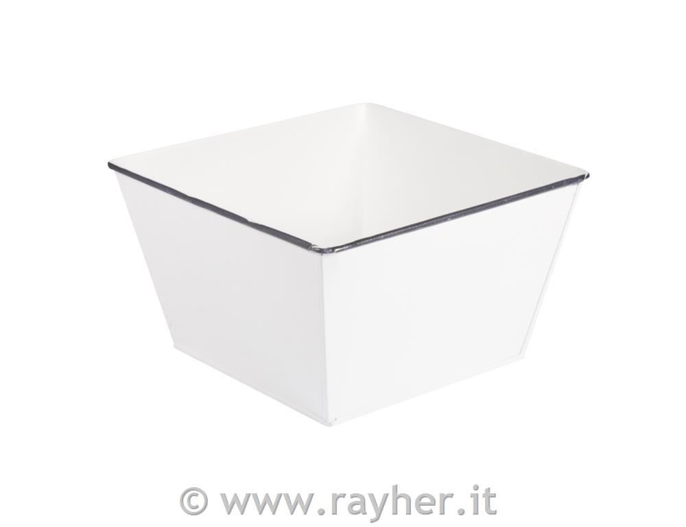 Recipiente in zinco, sotto:11x11/sopra:15x15/h9cm