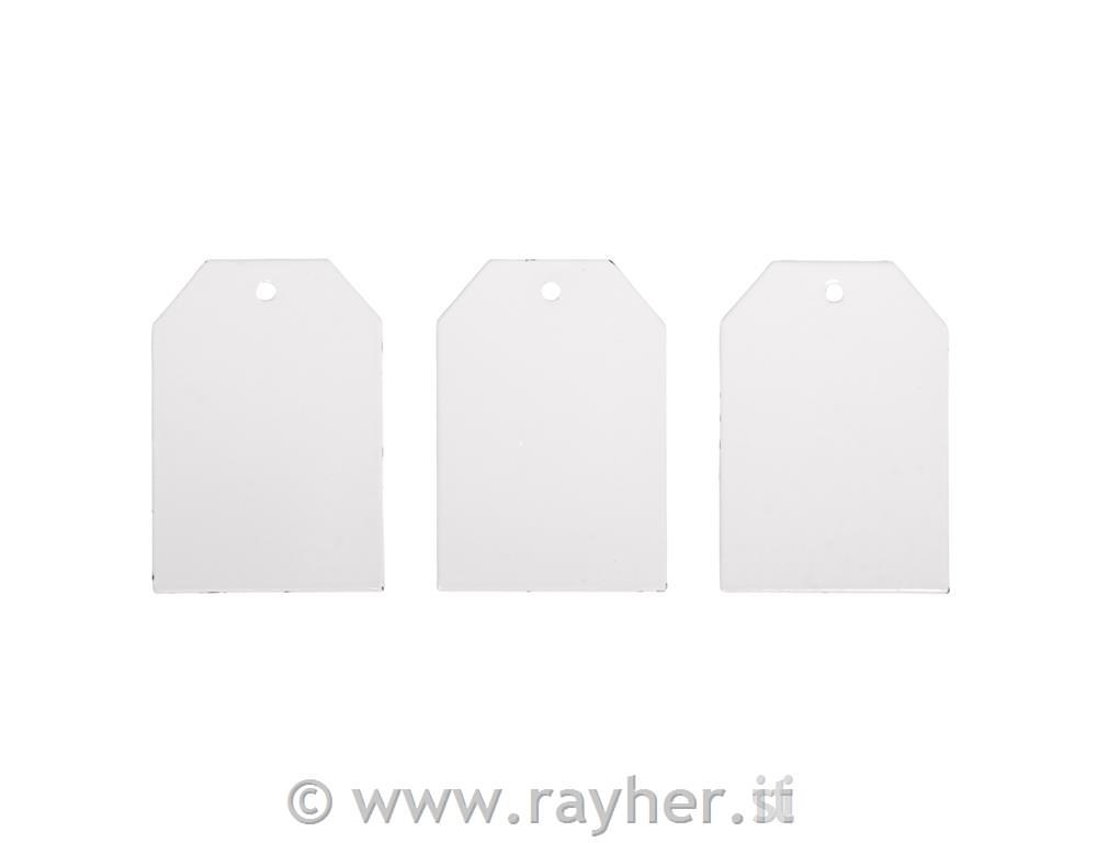 Placchetta metallo Vintage, 4,5x6,5cm, set 3pz