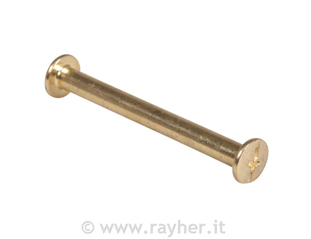 Screw-in lug pin, gold, 5,2cm, tab-bag 4pcs