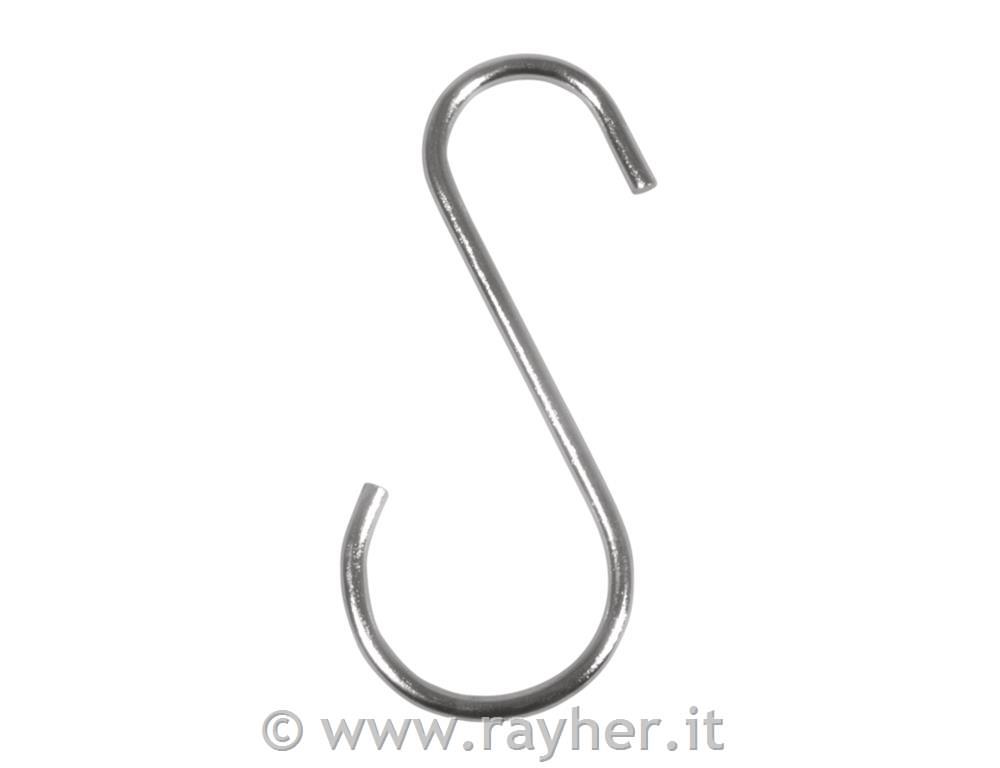 Ganci a S metallo, argento, 2,6x6,1cm, bus.blis. 4pz