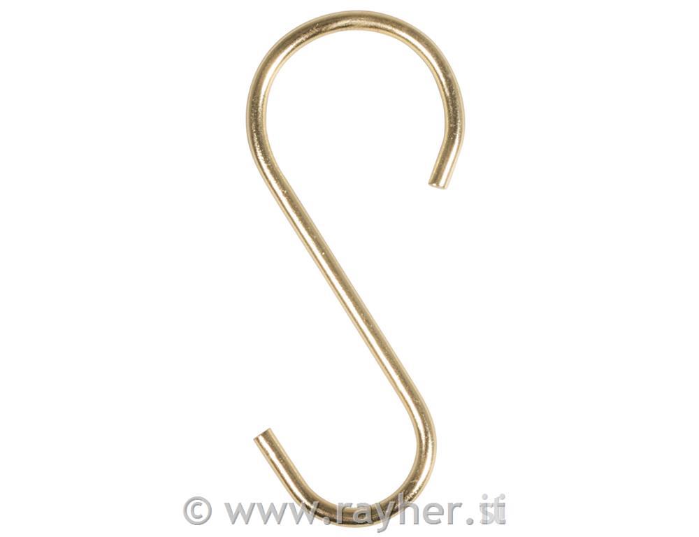 Ganci a S metallo, oro, 2,6x6,1cm, bus.blis. 4pz