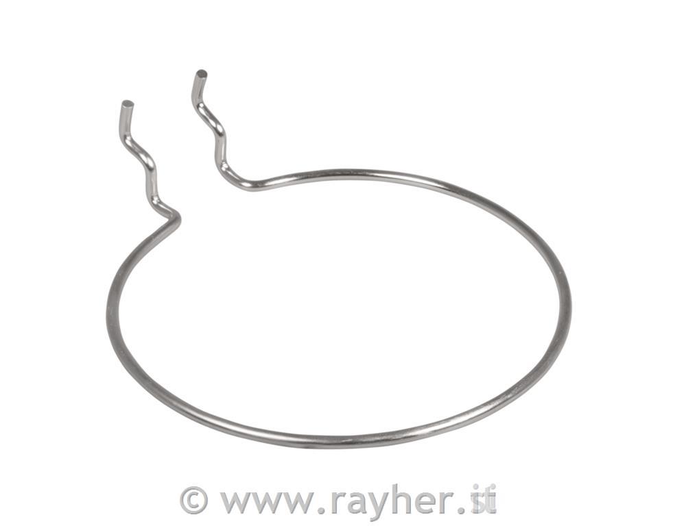 Fissaggio metallo, tondo, 12cm o, argento, bus.blis. 1pz