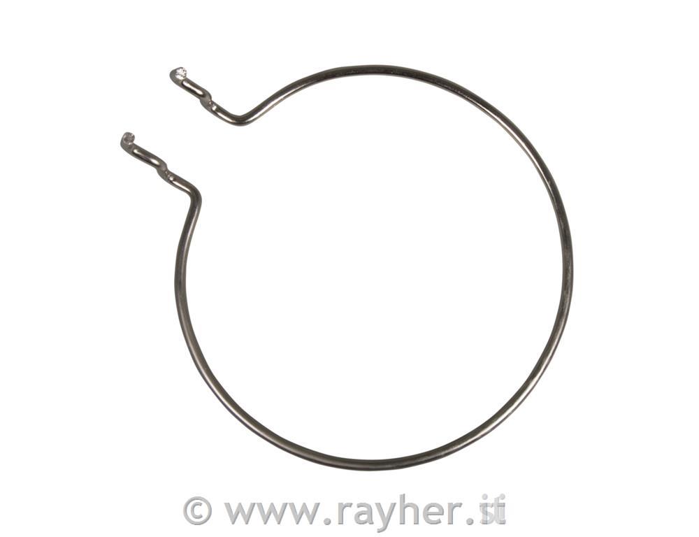 Fissaggio metallo, tondo, 12cm o, argento, bus.blis. 1pz