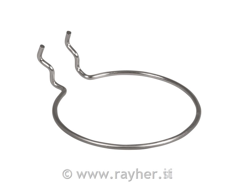 Fissaggio metallo, tondo, 10cm o, argento, bus.blis. 1pz