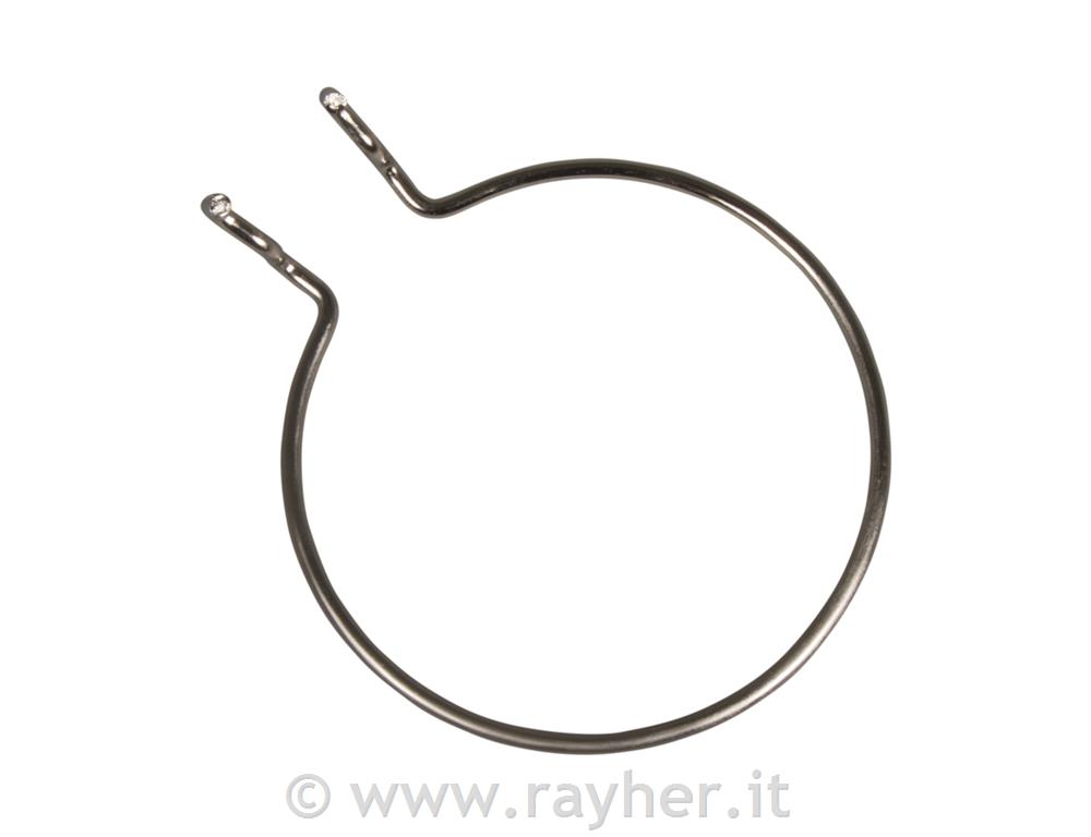 Fissaggio metallo, tondo, 10cm o, argento, bus.blis. 1pz