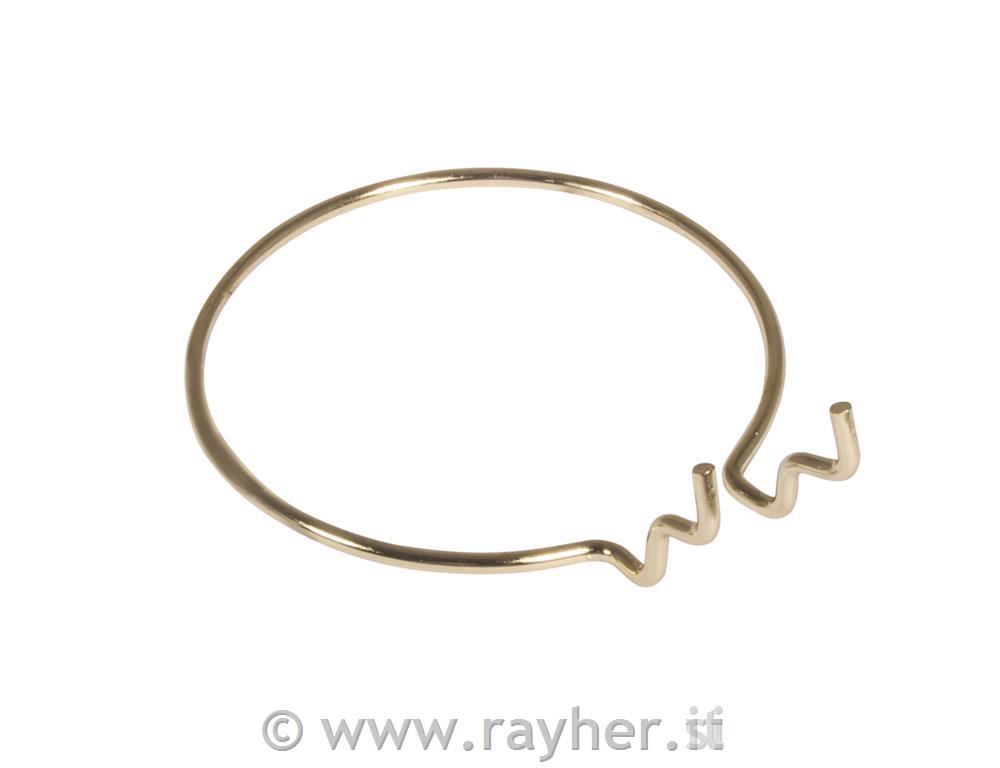Fissaggio metallo, tondo, 10cm o, oro, bus.blis. 1pz